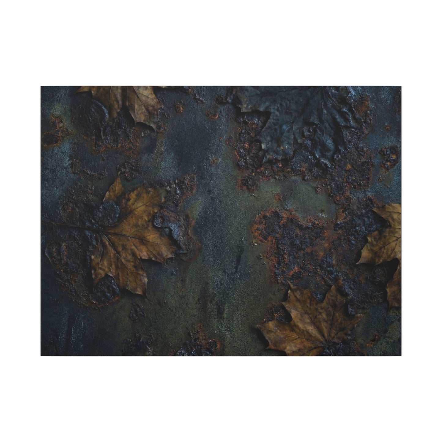 Shibui Rust Patina Canvas Art - Dark Japandi Charcoal Ink Art Print