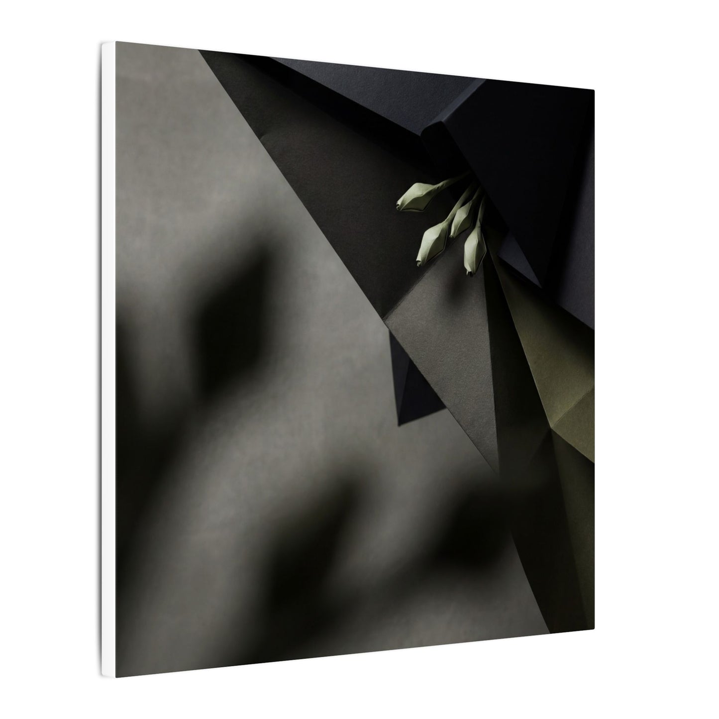 Paper Fold Moody Minimal Canvas Art | Luxurious Dark Japandi Art