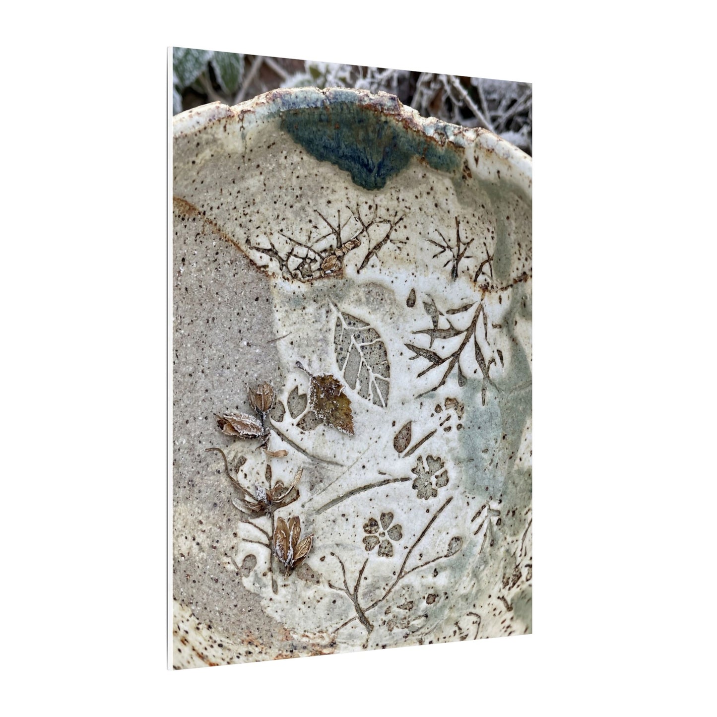 Ceramic Bowl Winter Canvas Art | Japandi Earthy Design