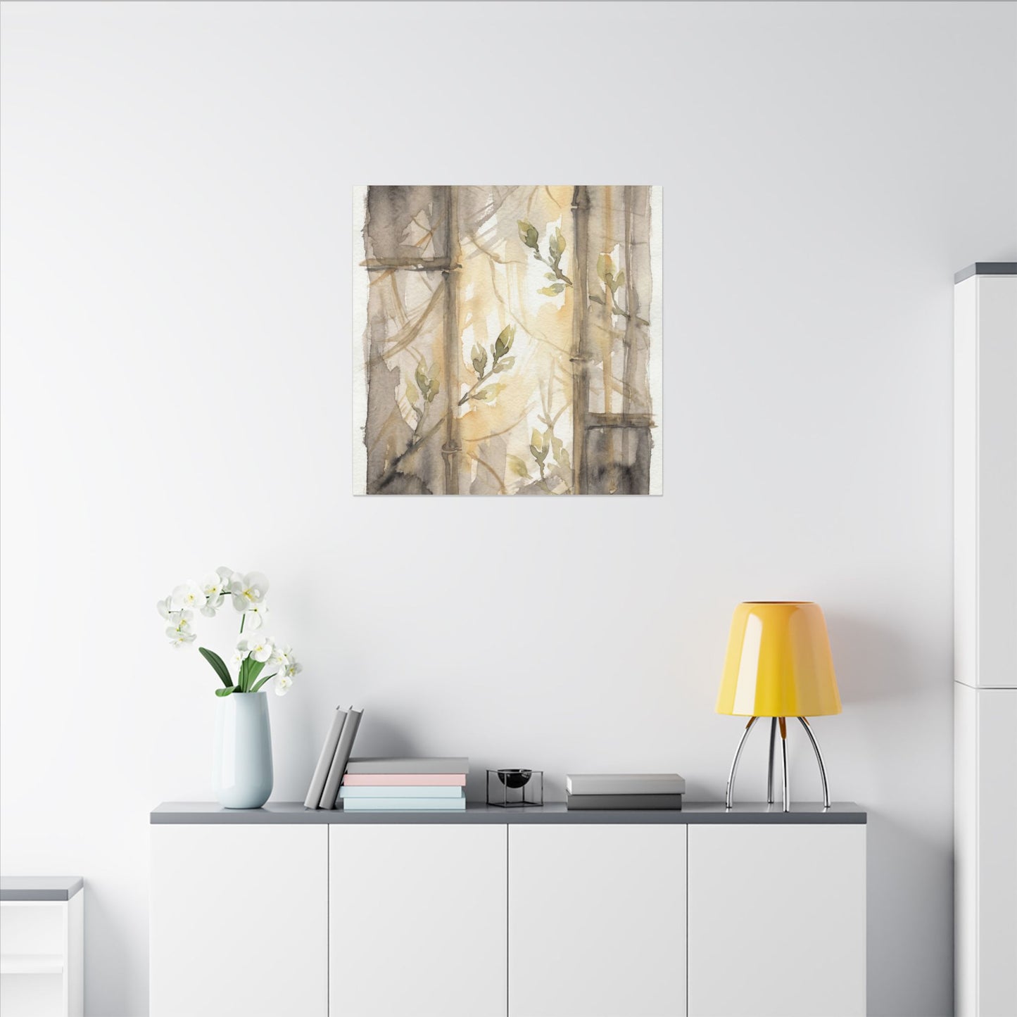 Shoji Screen Spring Canvas Art | Japandi Cozy Design