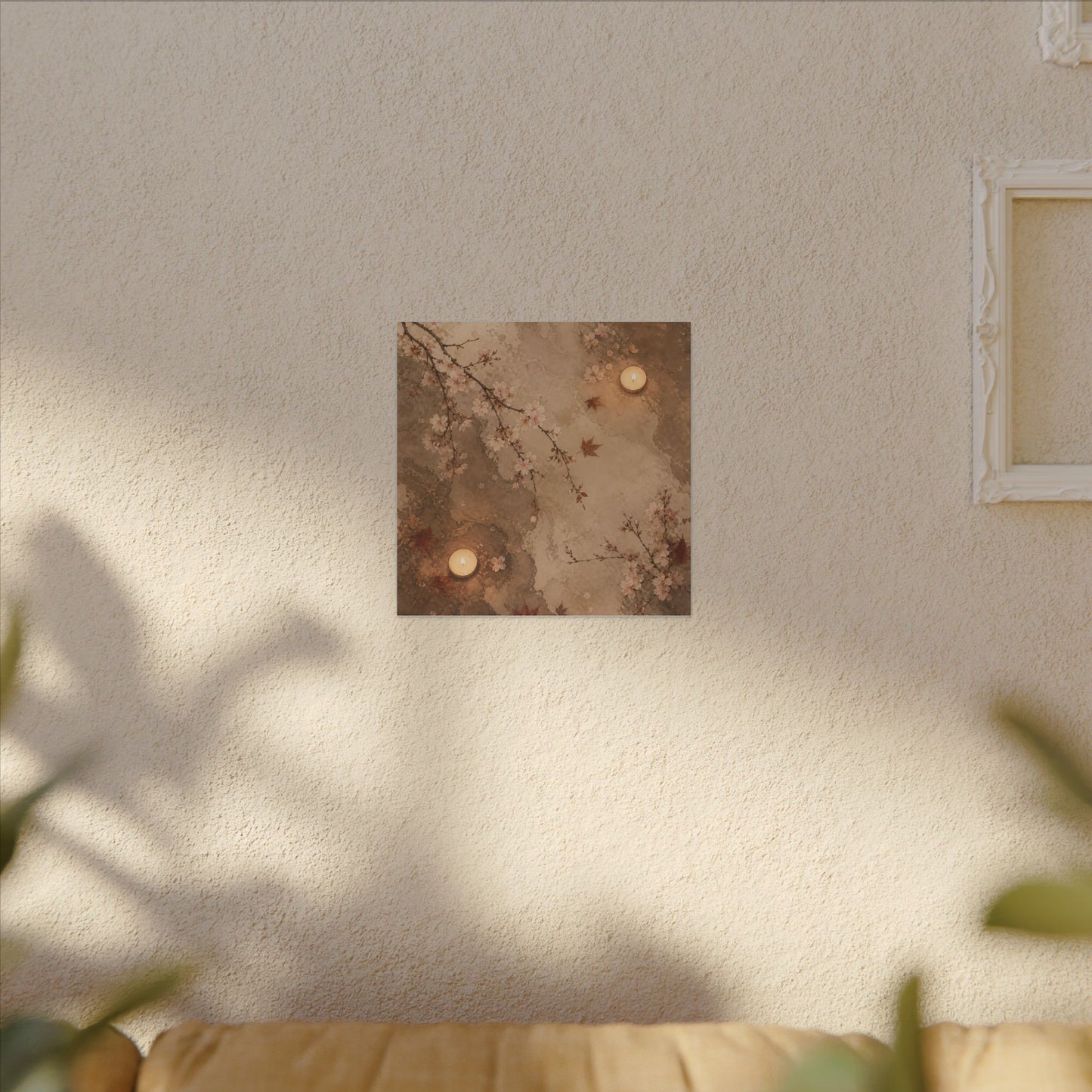 Cherry Blossom Canvas Art | Autumn Japandi Japanese Pattern Art