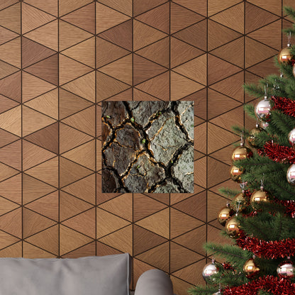 Cracked Earth Japanese Pattern Wall Art Print | Elegant Japandi Art