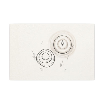 River Stones Canvas Art | Winter Japandi Minimal Line Art
