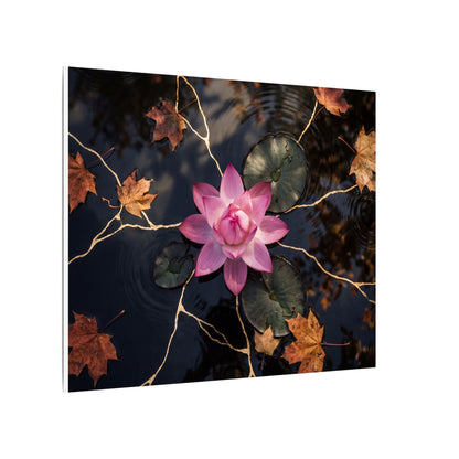 Ma Lotus Flower Canvas Art - Kintsugi Gold Vein