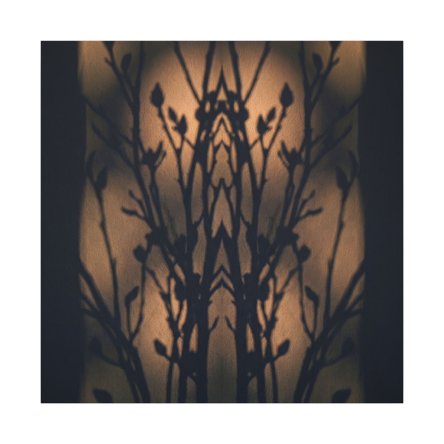 Dark Japandi Shadow Play in Golden Hour | Shadow Zen Canvas Art