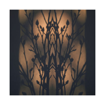 Dark Japandi Shadow Play in Golden Hour | Shadow Zen Canvas Art