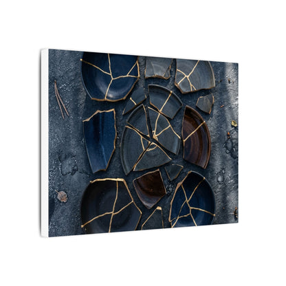 Dark Japandi Broken Pottery in Dappled | Shadow Zen Canvas Art
