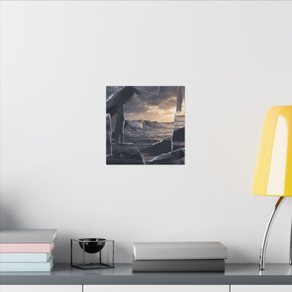 Fukinsei Ocean Wave Canvas Art - Dark Japandi Shadow Zen