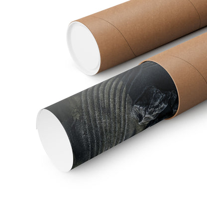 Winter Rock Garden Dark Texture Wall Art Print | Atmospheric Decor