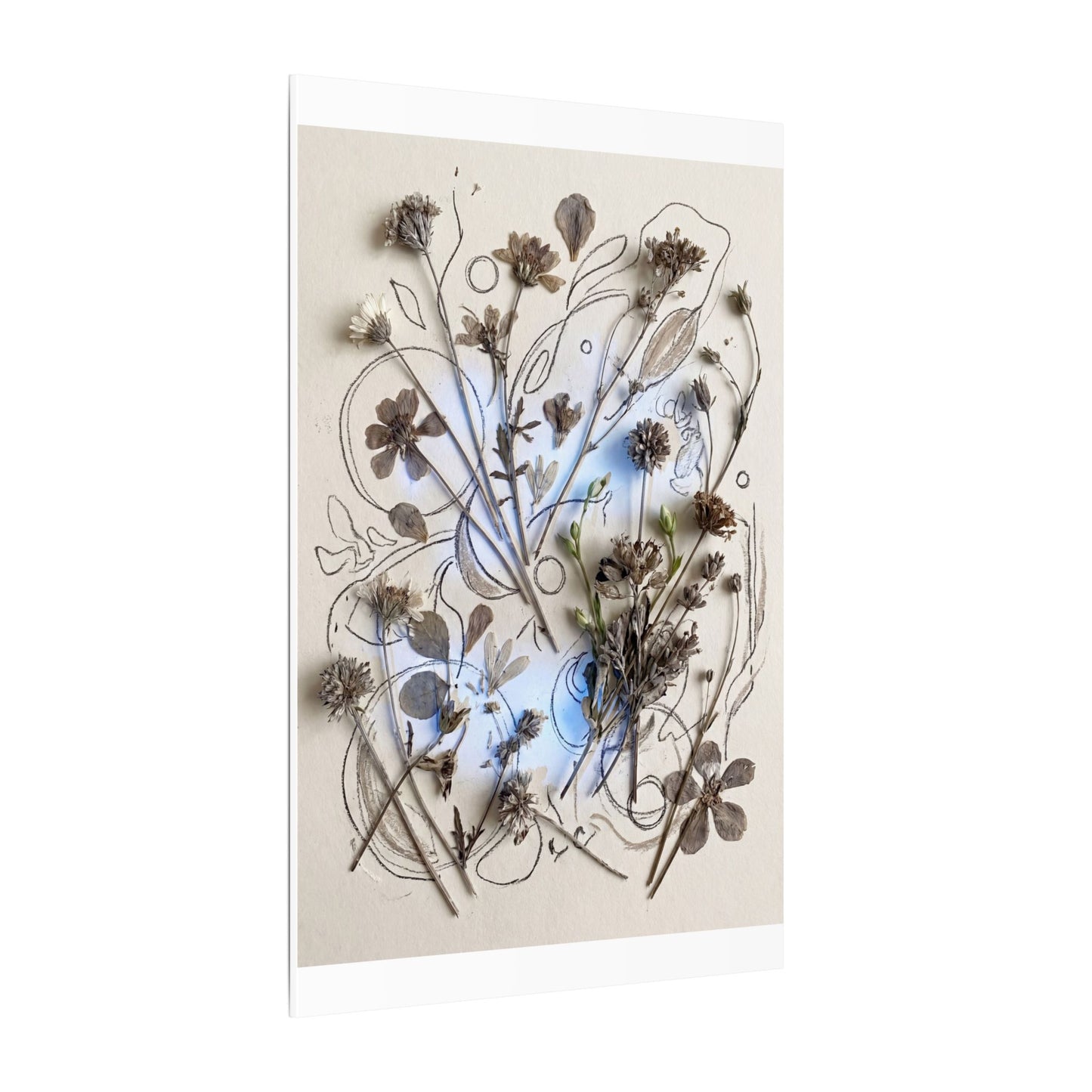 Dried Flowers Minimal Line Canvas Art | Elegant Japandi Art