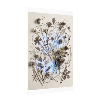 Dried Flowers Minimal Line Canvas Art | Elegant Japandi Art