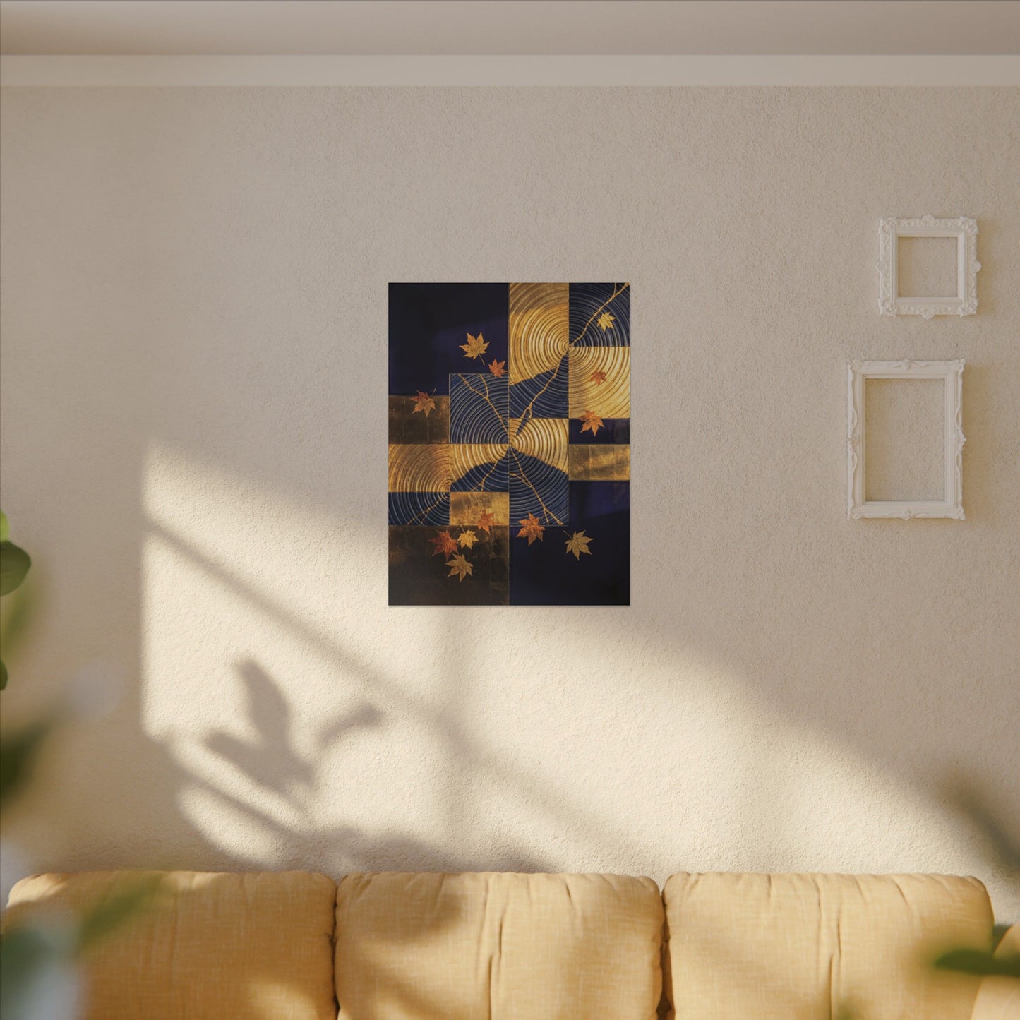 Autumn Water Ripple Crackle Gold Canvas Art | Artful Decor