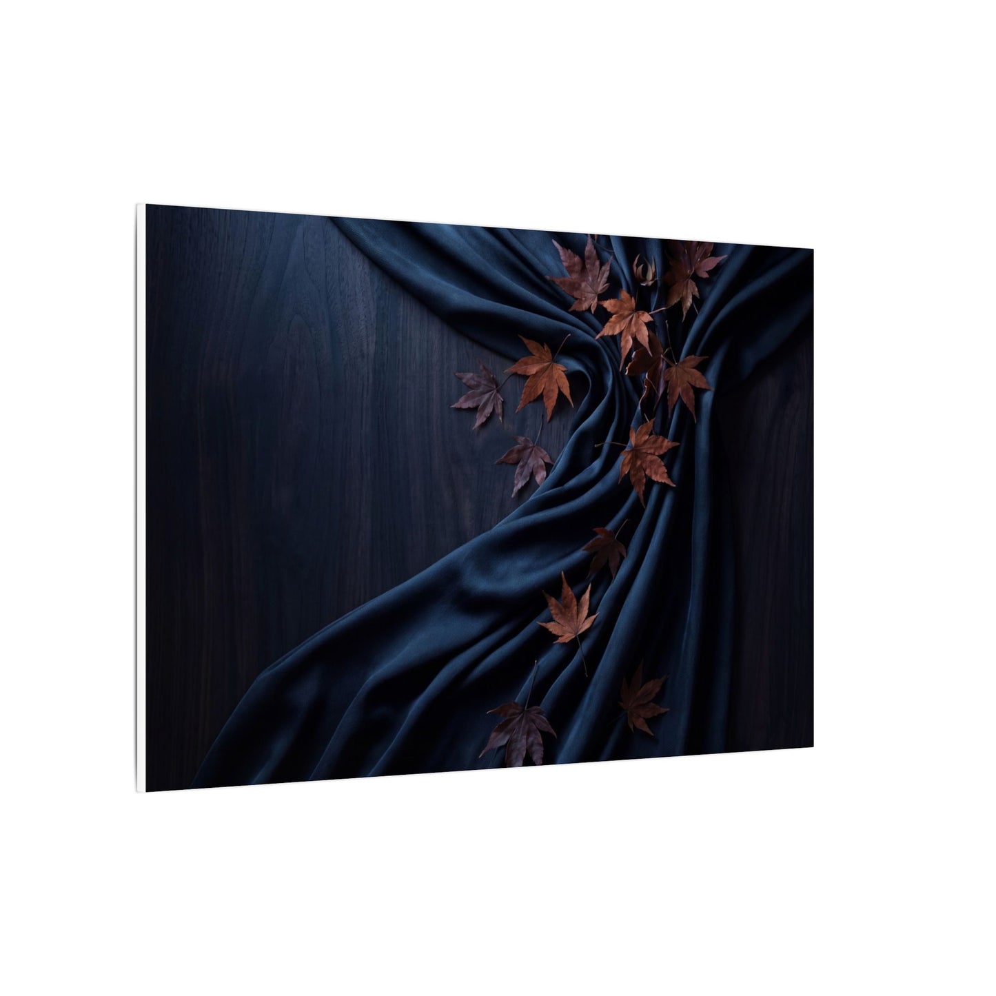 Silk Drape Autumn Canvas Art | Dark Japandi Sophisticated Design