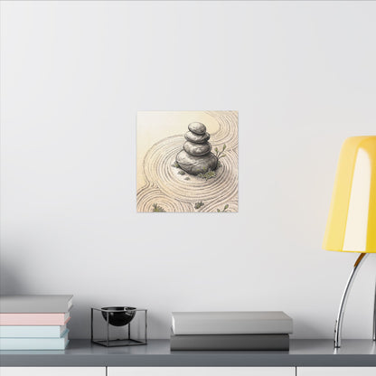 River Stones Spring Canvas Art | Zen Serene Design