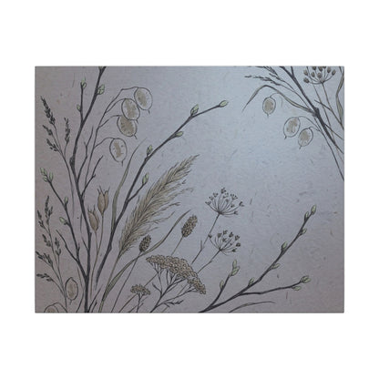 Spring Dried Flowers Japanese Pattern Canvas Art | Cozy Decor Art Print