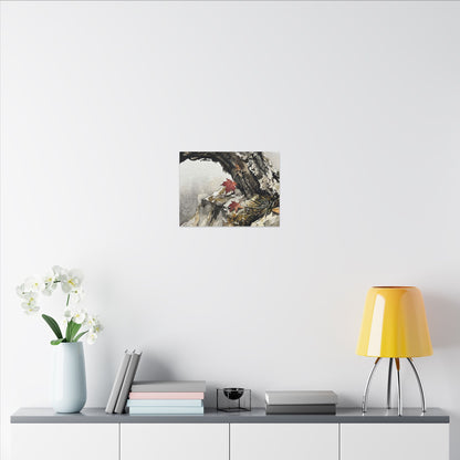 Pine Tree Autumn Canvas Art | Japandi Earthy Design