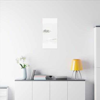 Winter Mountain Mist Minimal Line Canvas Art | Elegant Decor