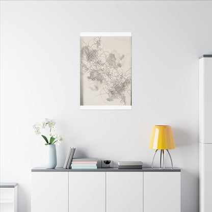Shadow Play Spring Canvas Art | Dark Japandi Sophisticated Design