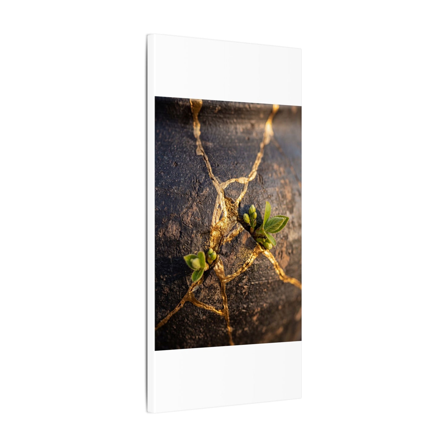 Rust Patina Gold Repair Canvas Art | Resilient Kintsugi Art