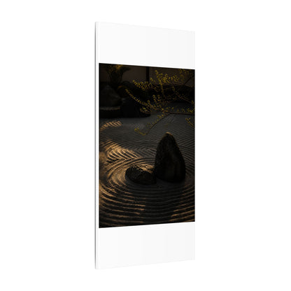 Ma Rock Garden Canvas Art - Dark Japandi Shadow Zen