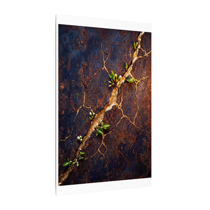 Rust Patina Spring Canvas Art | Kintsugi Resilient Design