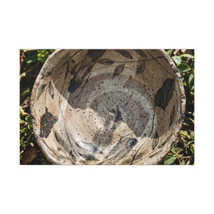 Elegant Ceramic Bowl Canvas Art - Japanese Pattern Japandi