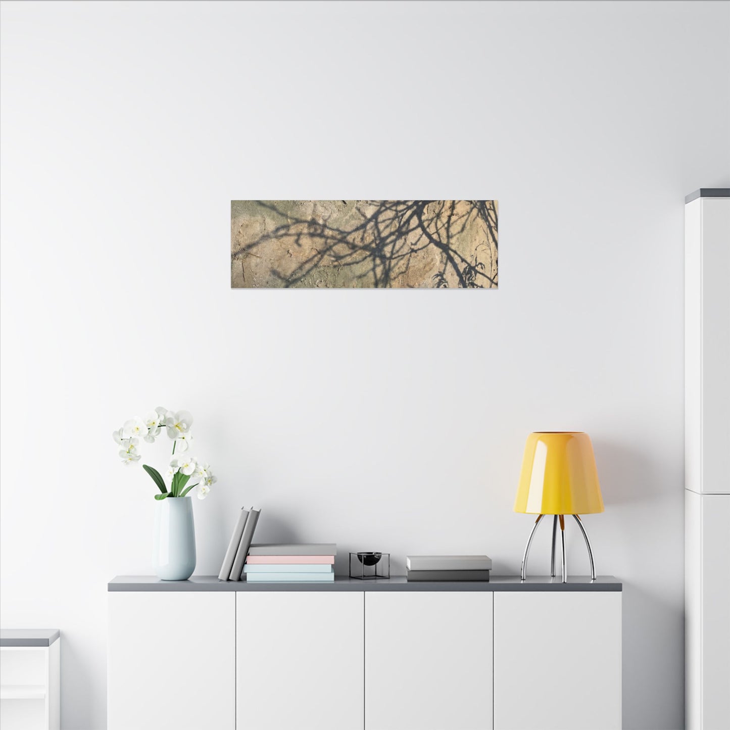 Japandi Shadow Play in Golden Hour | Texture Canvas Art