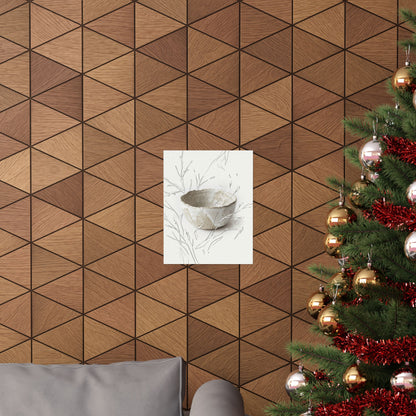 Japandi Ceramic Bowl in Overcast | Minimal Line Wall Art Print