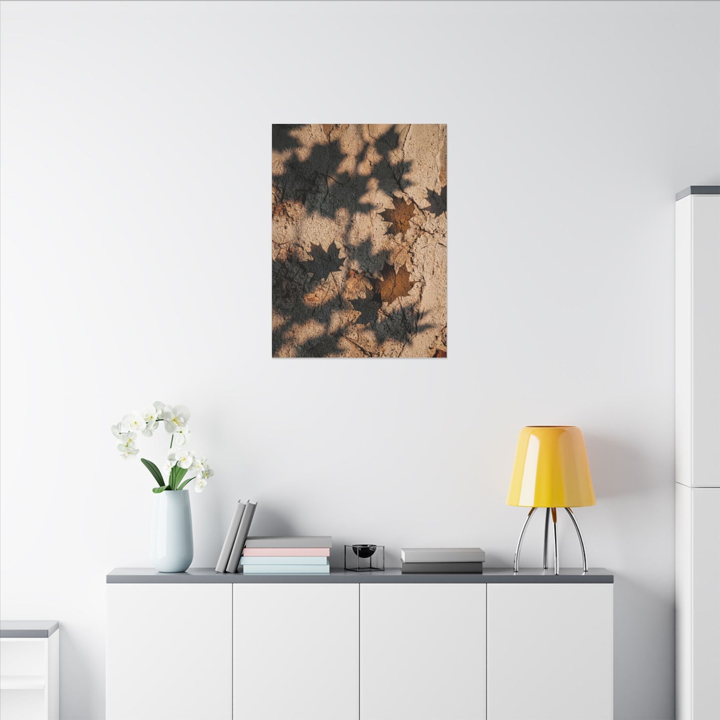 Cozy Shadow Play Canvas Art - Texture Japandi