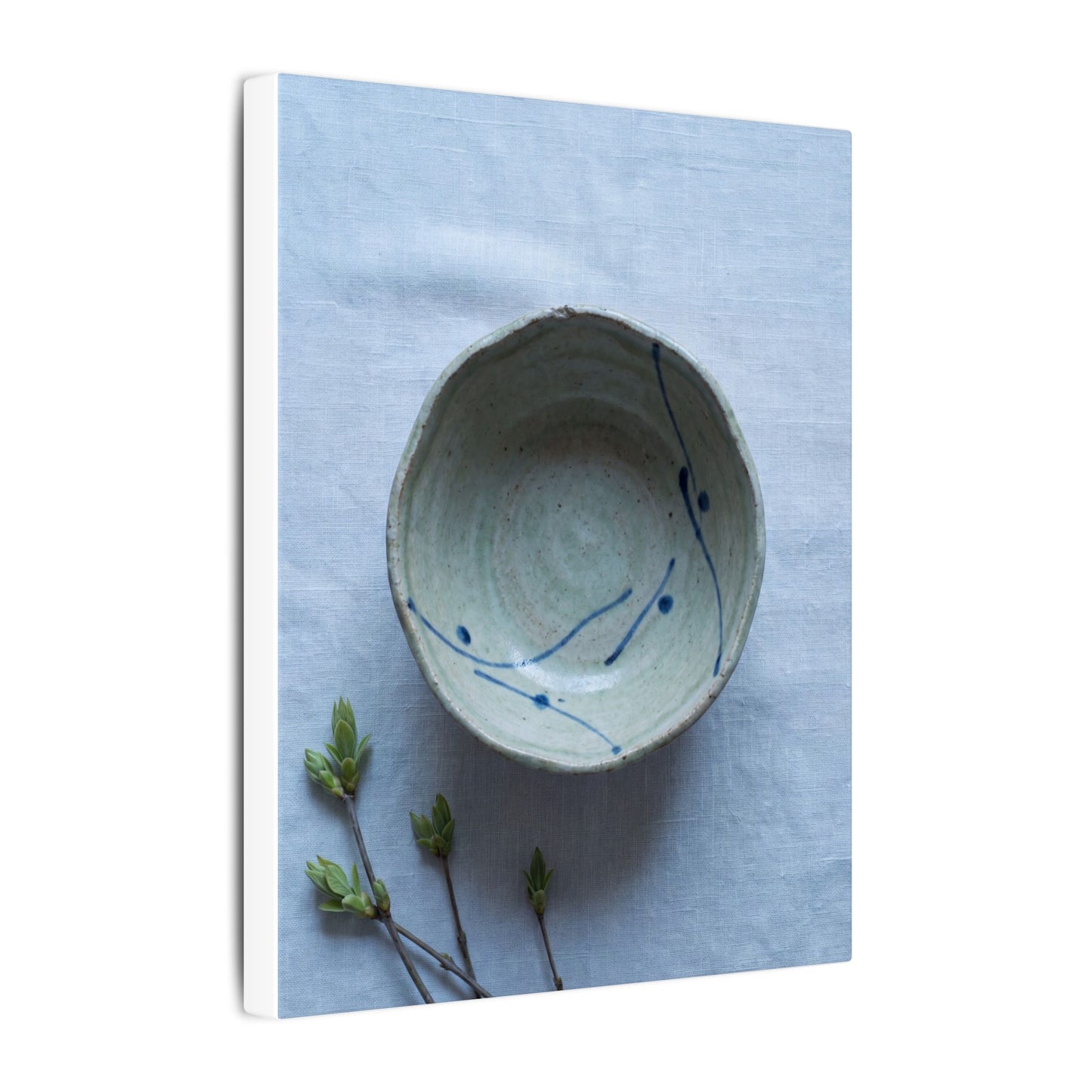 Spring Ceramic Bowl Minimal Line Canvas Art | Warm Decor