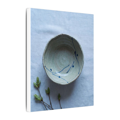 Spring Ceramic Bowl Minimal Line Canvas Art | Warm Decor