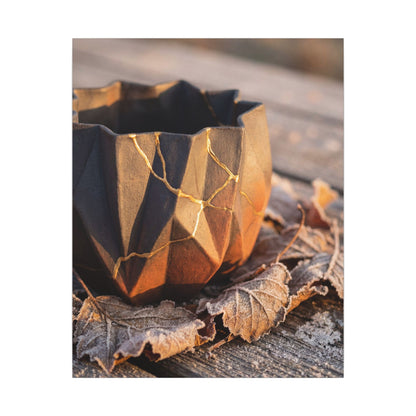 Paper Fold Gold Repair Canvas Art | Philosophical Kintsugi Art