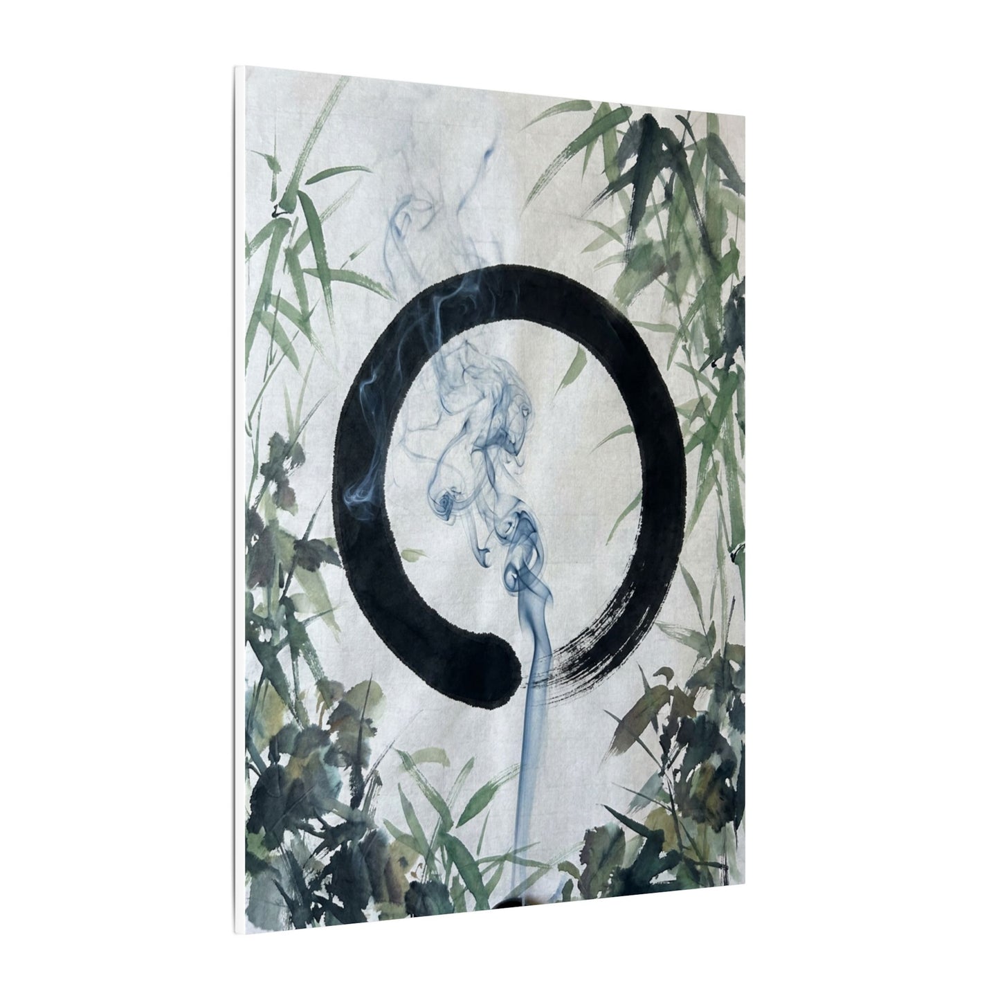 Zen Incense Smoke in Moonlight | Enso Canvas Art