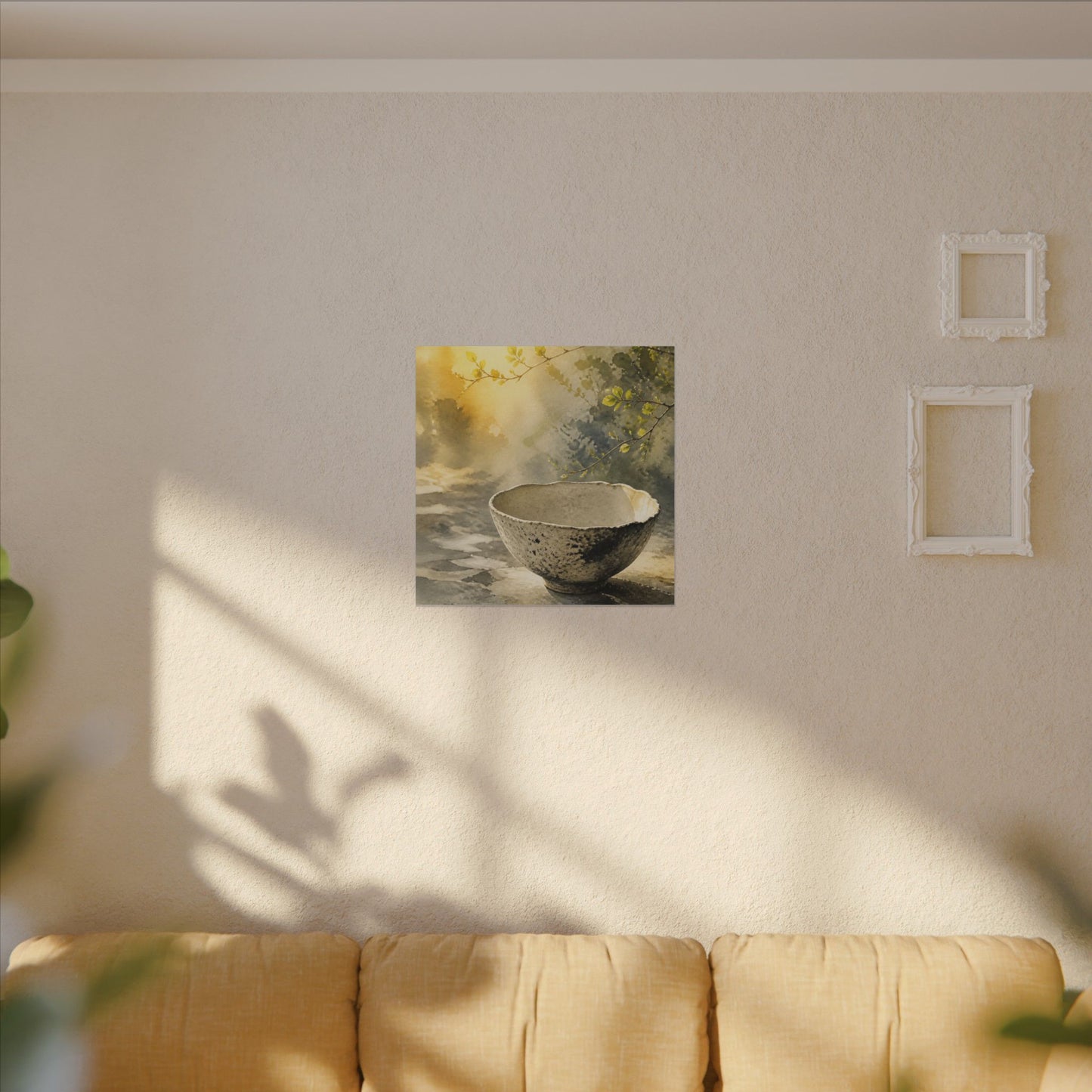 Cozy Ceramic Bowl Canvas Art - Watercolor Japandi