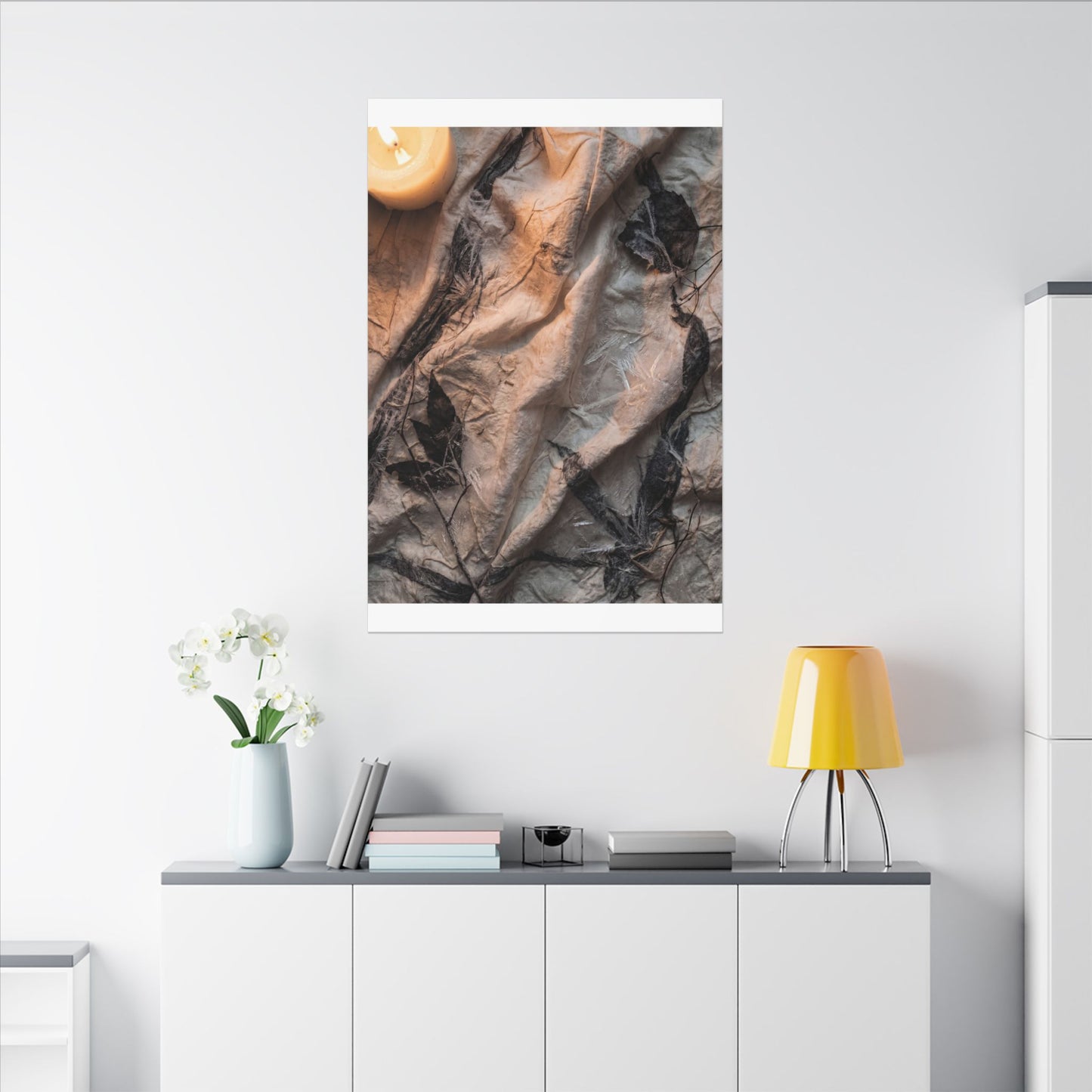 Candlelight Silk Drape Canvas Art - Japandi Mono No Aware