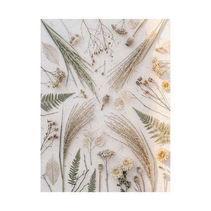 Cozy Dried Flowers Wall Art Print - Japanese Pattern Japandi