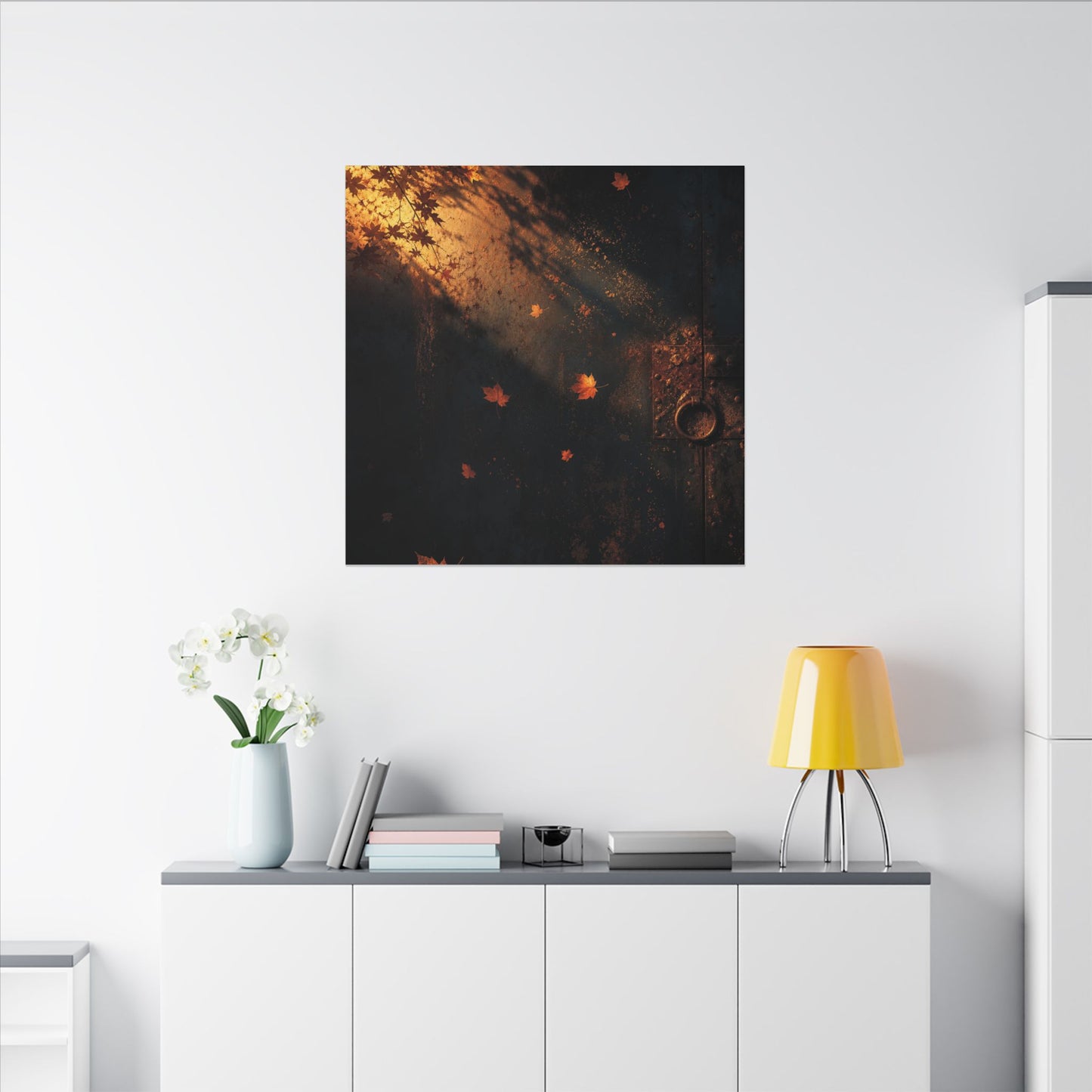 Dark Japandi Rust Patina in Golden Hour | Shadow Zen Canvas Art