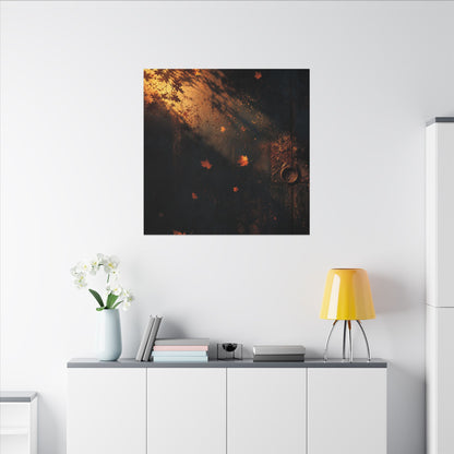 Dark Japandi Rust Patina in Golden Hour | Shadow Zen Canvas Art