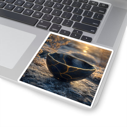 Healing Ceramic Bowl Sticker - Gold Repair Kintsugi