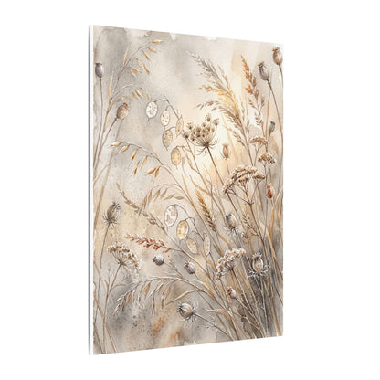 Winter Dried Flowers Watercolor Canvas Art | Warm Decor