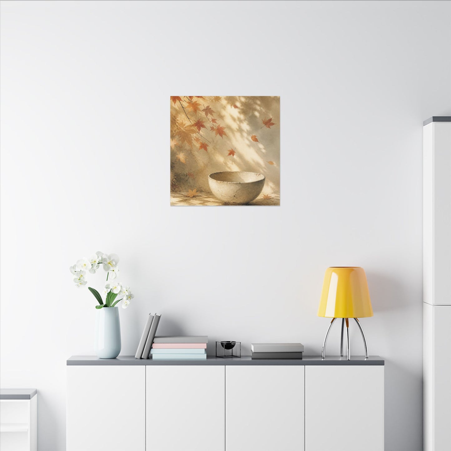 Japandi Ceramic Bowl in Dappled | Watercolor Canvas Art