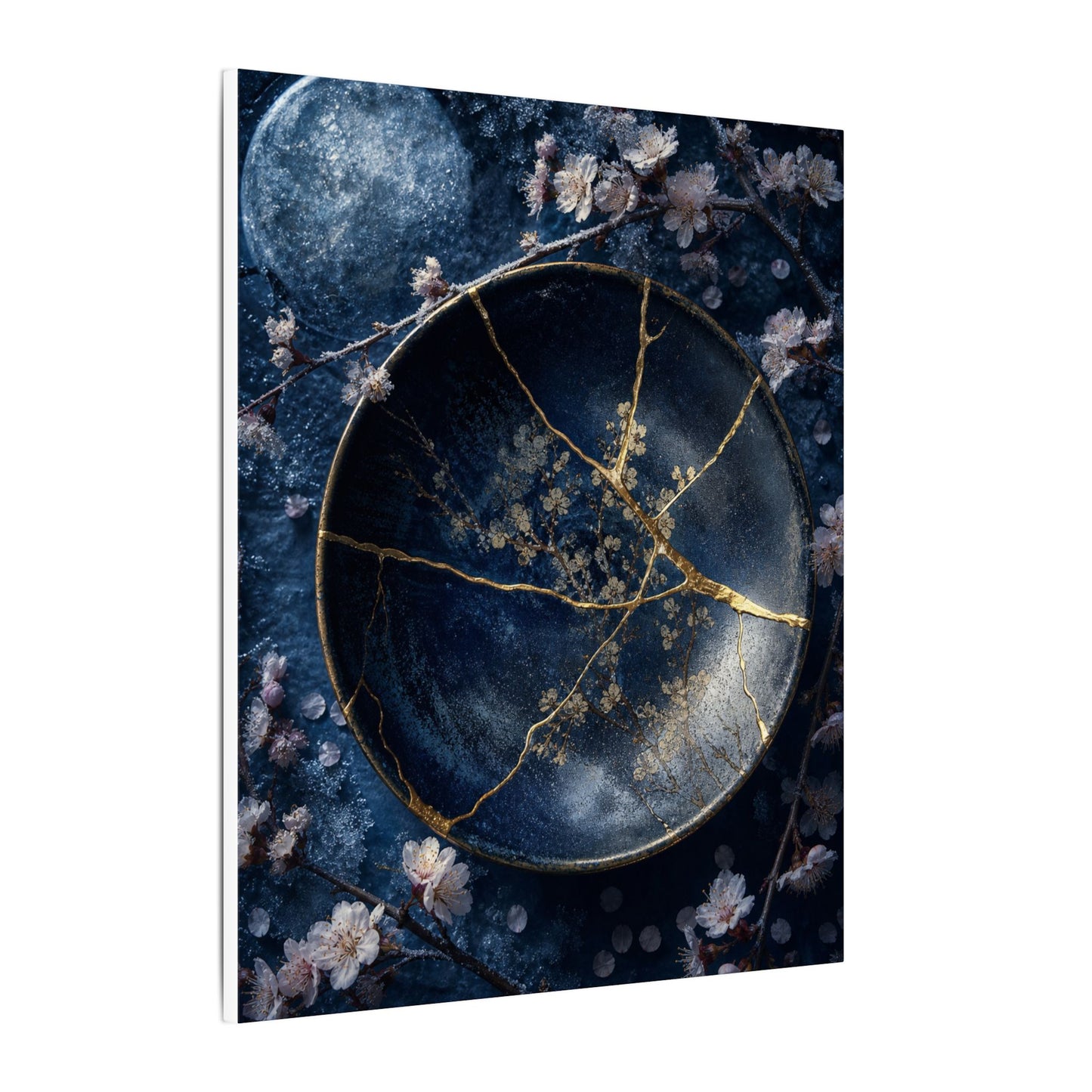 Cherry Blossom Winter Canvas Art | Kintsugi Philosophical Design