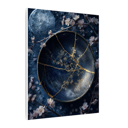 Cherry Blossom Winter Canvas Art | Kintsugi Philosophical Design