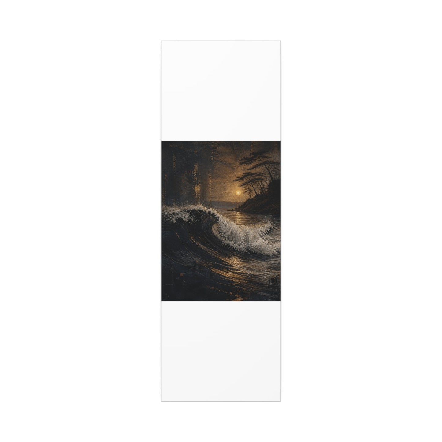 Ocean Wave Dark Texture Canvas Art | Bold Dark Japandi Art