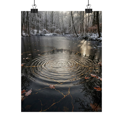 Water Ripple Wall Art Print | Winter Kintsugi Broken Beauty Art
