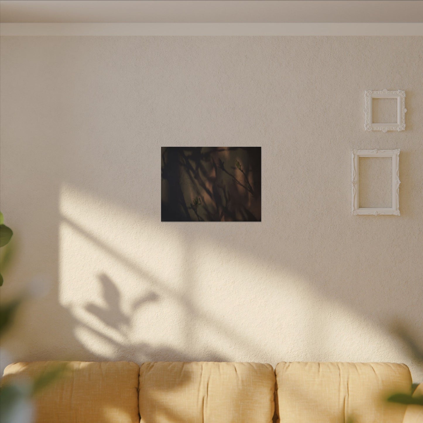 Candlelight Shadow Play Canvas Art - Dark Japandi Shibui