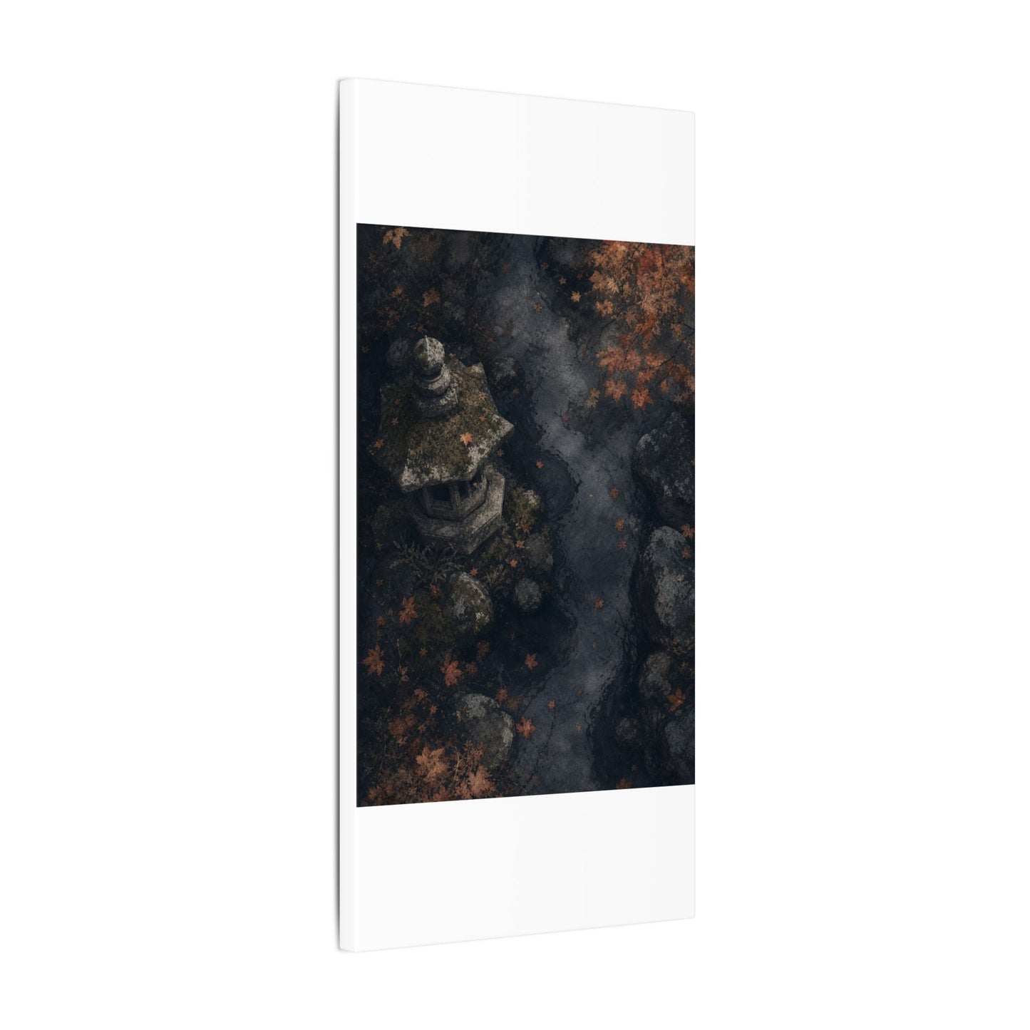 Stone Lantern Canvas Art | Autumn Japandi Texture Art