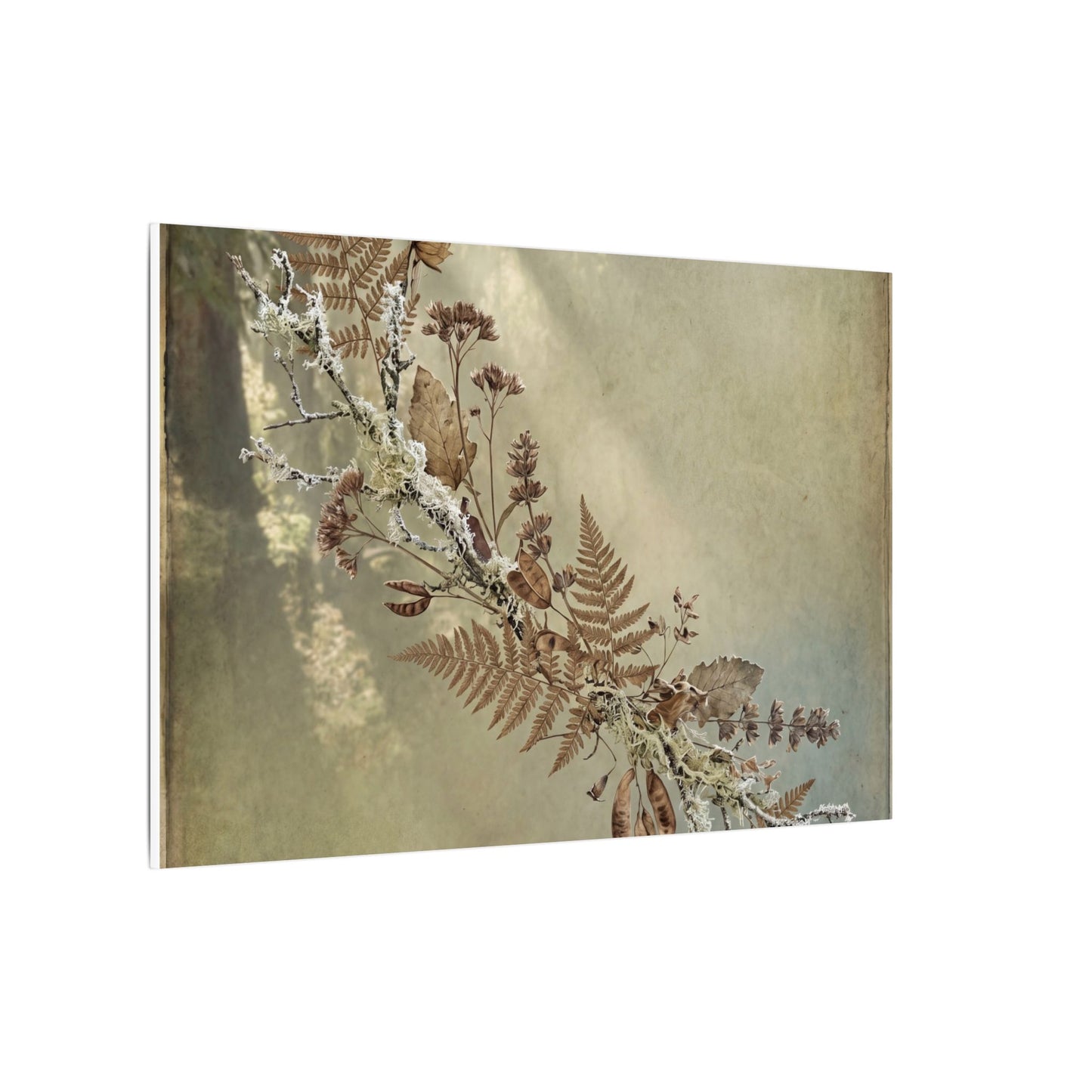 Winter Dried Flowers Forest Whimsy Canvas Art | Earthy Decor
