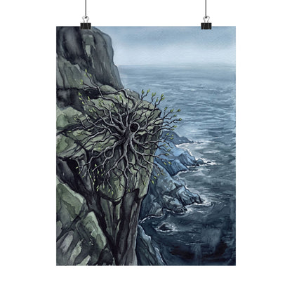 Pine Tree Watercolor Wall Art Print | Elegant Japandi Art