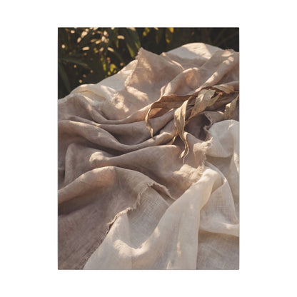 Silk Drape Summer Canvas Art | Japandi Neutral Design